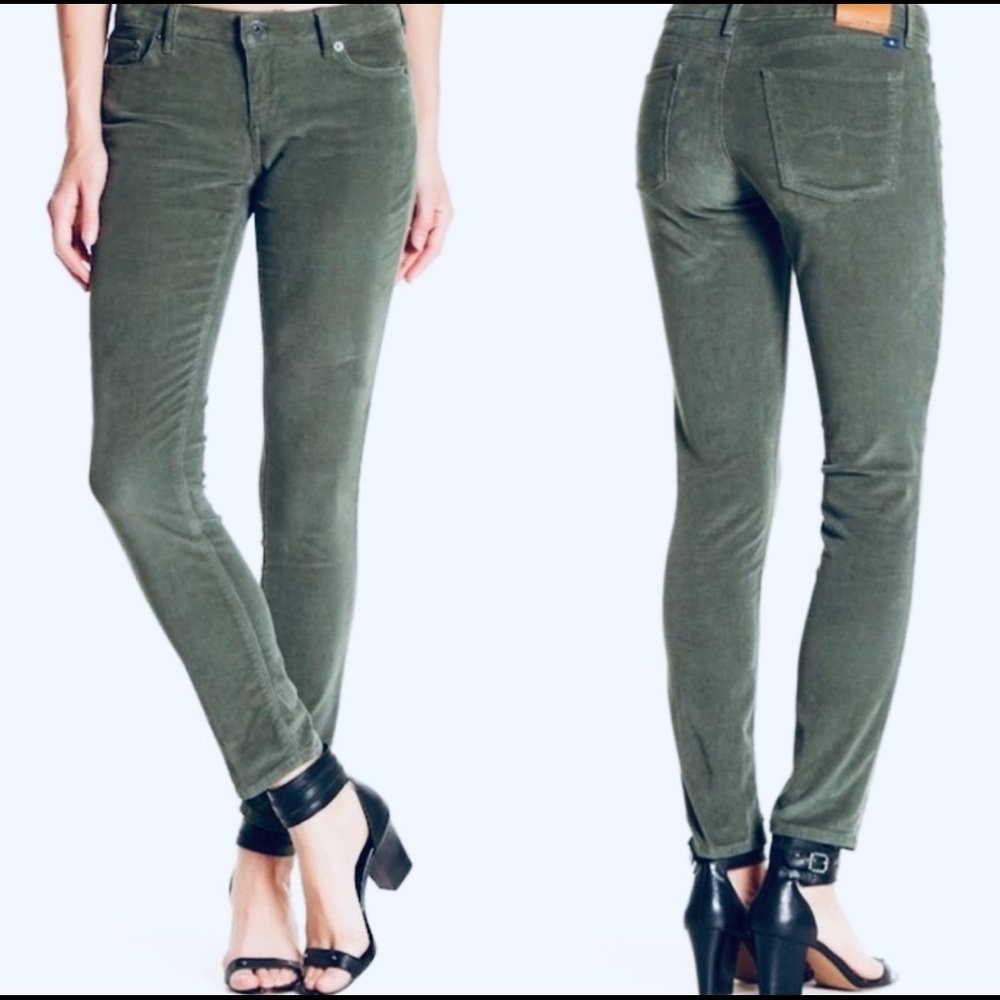 Lucky Brand Green Lolita Skinny Corduroy Pants